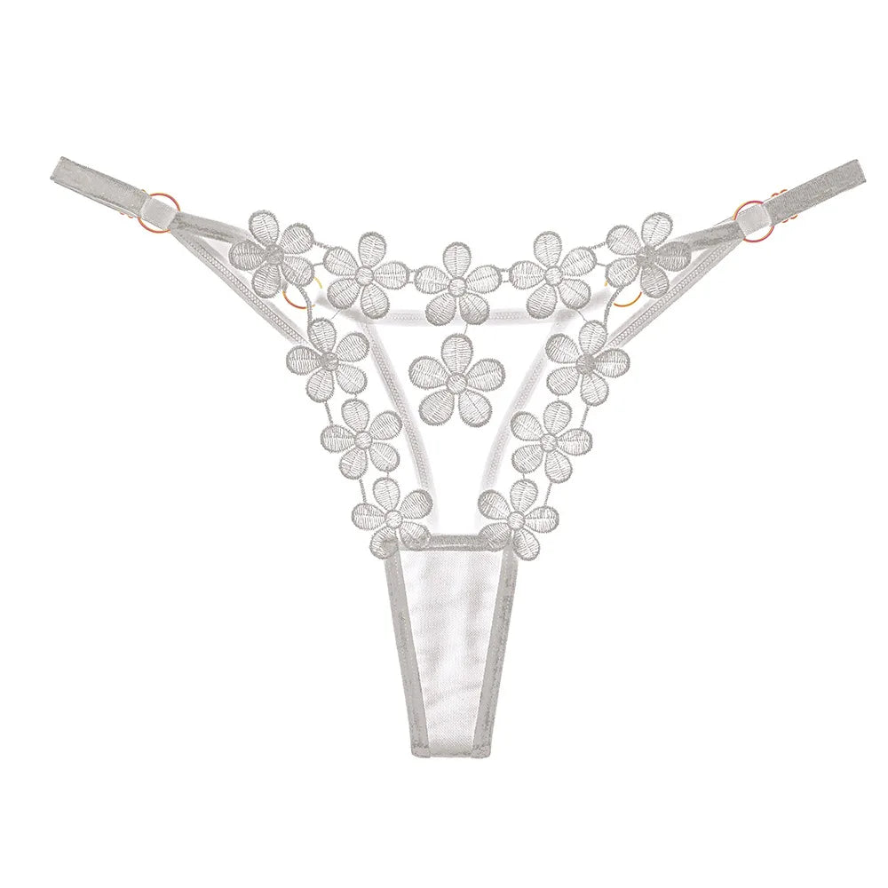 Bragas sexys de encaje para mujer, ropa interior transpirable con Tirantes ajustables, tangas transparentes de hilo Dental, 2024