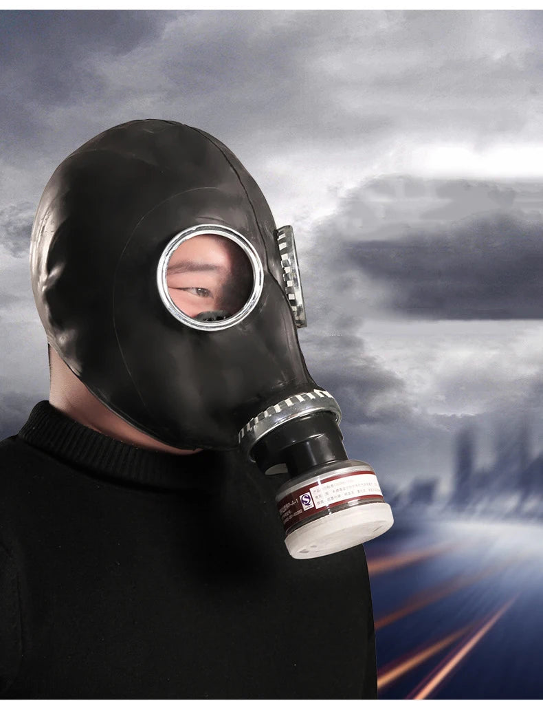 Máscara de Gas fantasma de cara completa negra creativa, respirador de goma, máscara de prevención quÃÂmica, capucha RD40 de 40mm para pintar pesticidas en aerosol