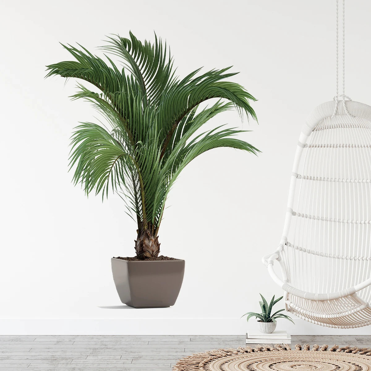 Simulación de plantas verdes, pegatinas artÃÂsticas de pared en maceta para dormitorio, sala de estar, decoración de oficina, calcomanÃÂa de pared