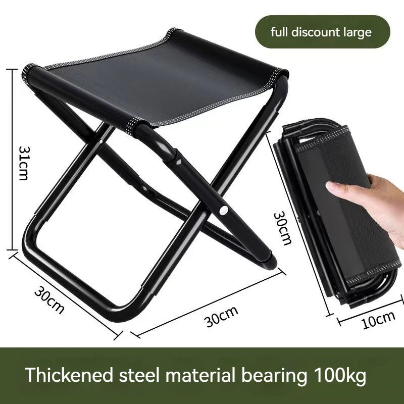 Silla de viaje al aire libre, taburete plegable portátil para acampar, Picnic, taburete plegable para pies, pesca, senderismo, playa, silla ultraligera, herramientas