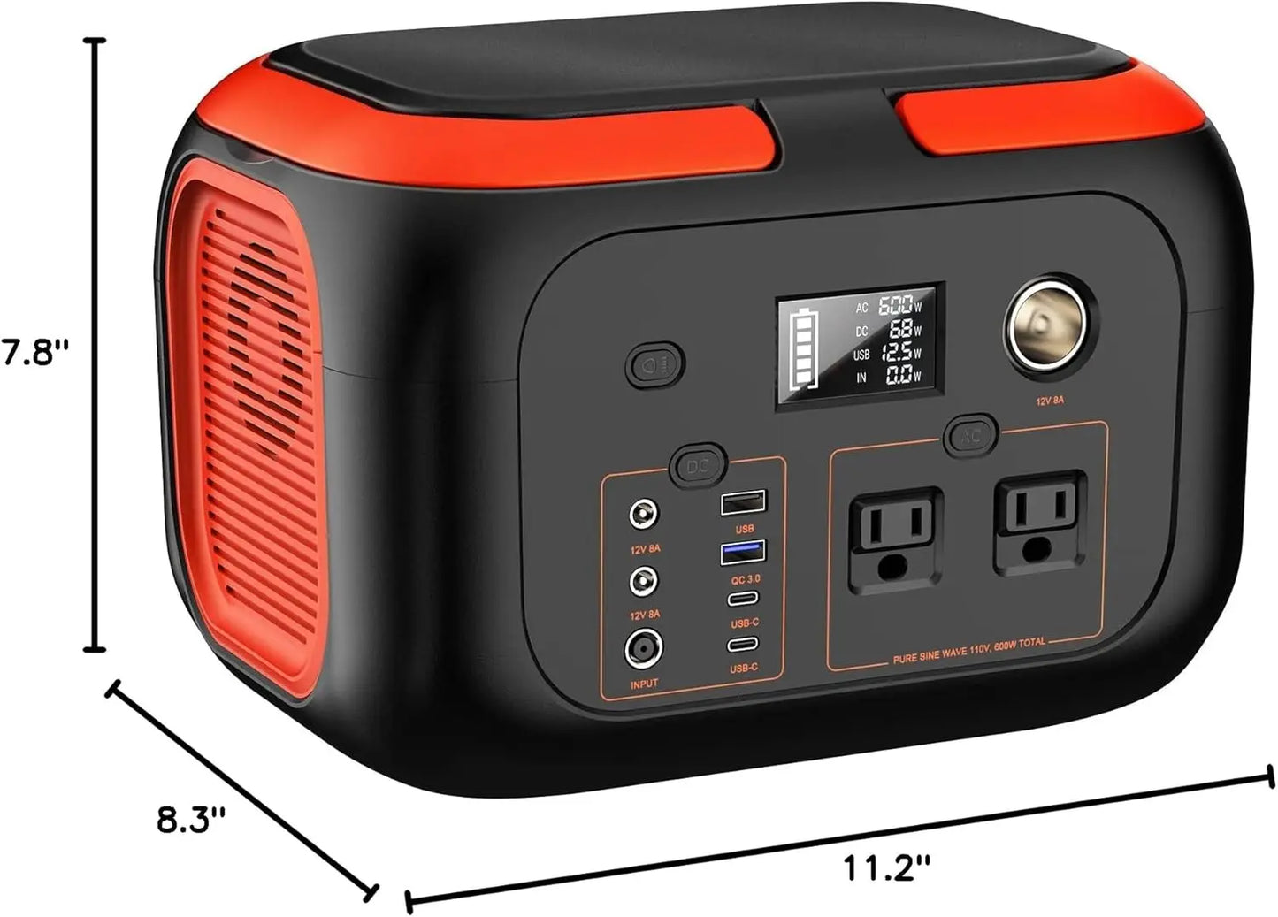 Estación de energÃa portátil de 600W/300W/200W, enchufes de CA de 110V, generador Solar, Banco de energÃa de almacenamiento para Camping, viajes, RV, viaje a casa