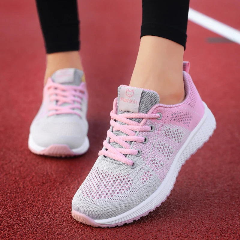 2024 zapatos deportivos para mujer, zapatillas de plataforma a la moda, zapatos planos para correr para primavera e invierno para mujer