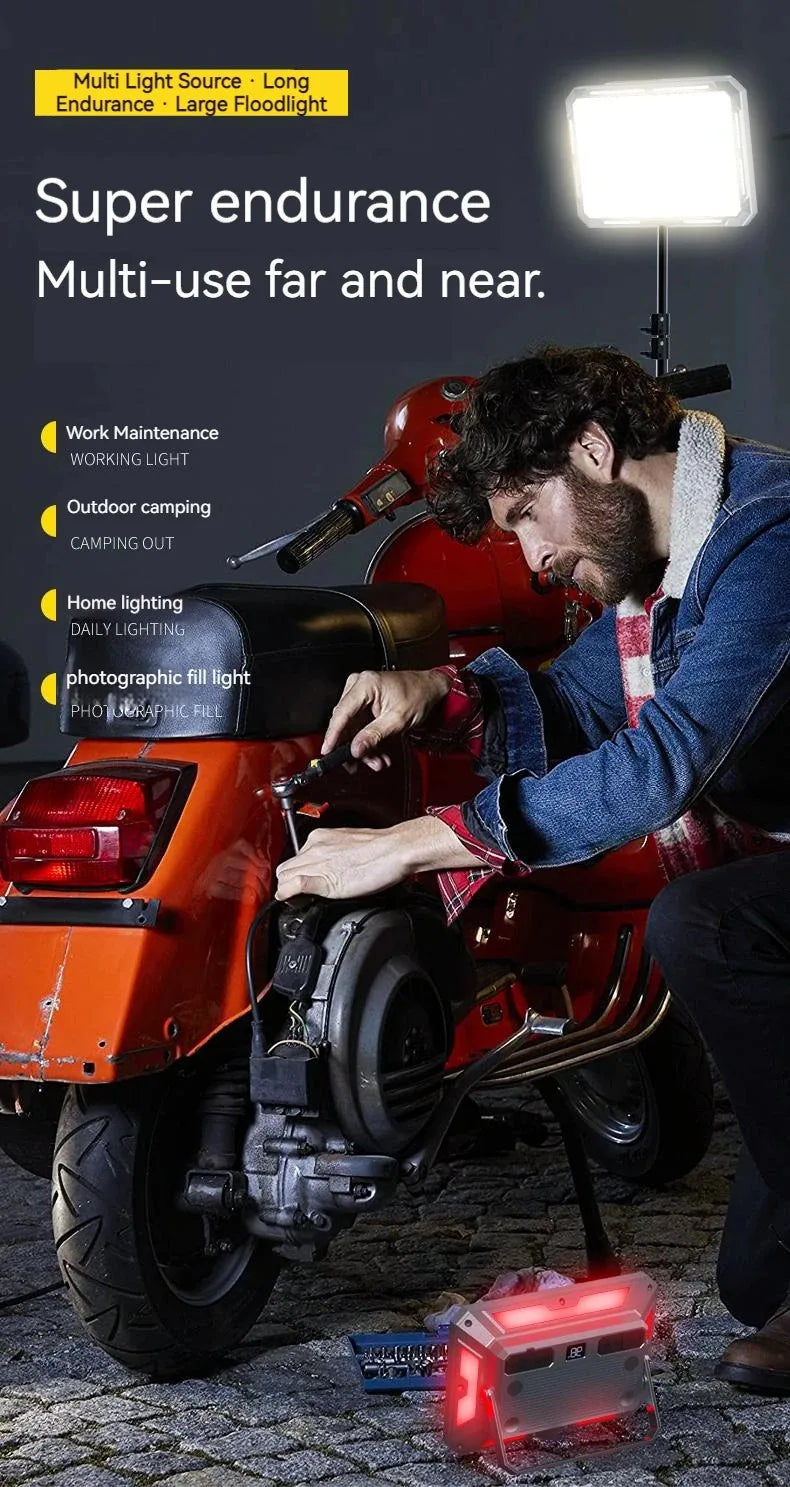 Luz LED para tienda de campaña, reflector recargable, iluminación de emergencia para exteriores de alta potencia, lámparas de noche colgantes portátiles impermeables