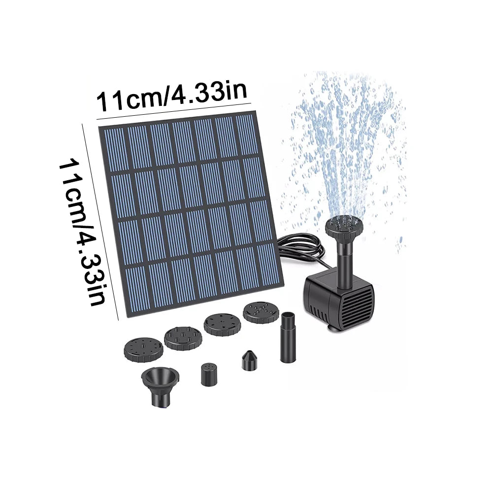 Bomba de fuente de agua Solar con boquillas, Kit de bomba de estanque de fuente Solar, Kit de bomba de agua Solar para jardín, piscina, estanque, fuente de acuario