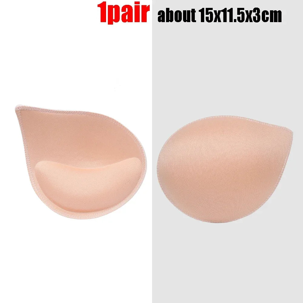 Accesorios redondos para mujer, traje de baño de esponja 3D, sujetador de realce de pecho, relleno, potenciadores de pecho, inserto de espuma, copa triangular para el pecho, 2 uds.