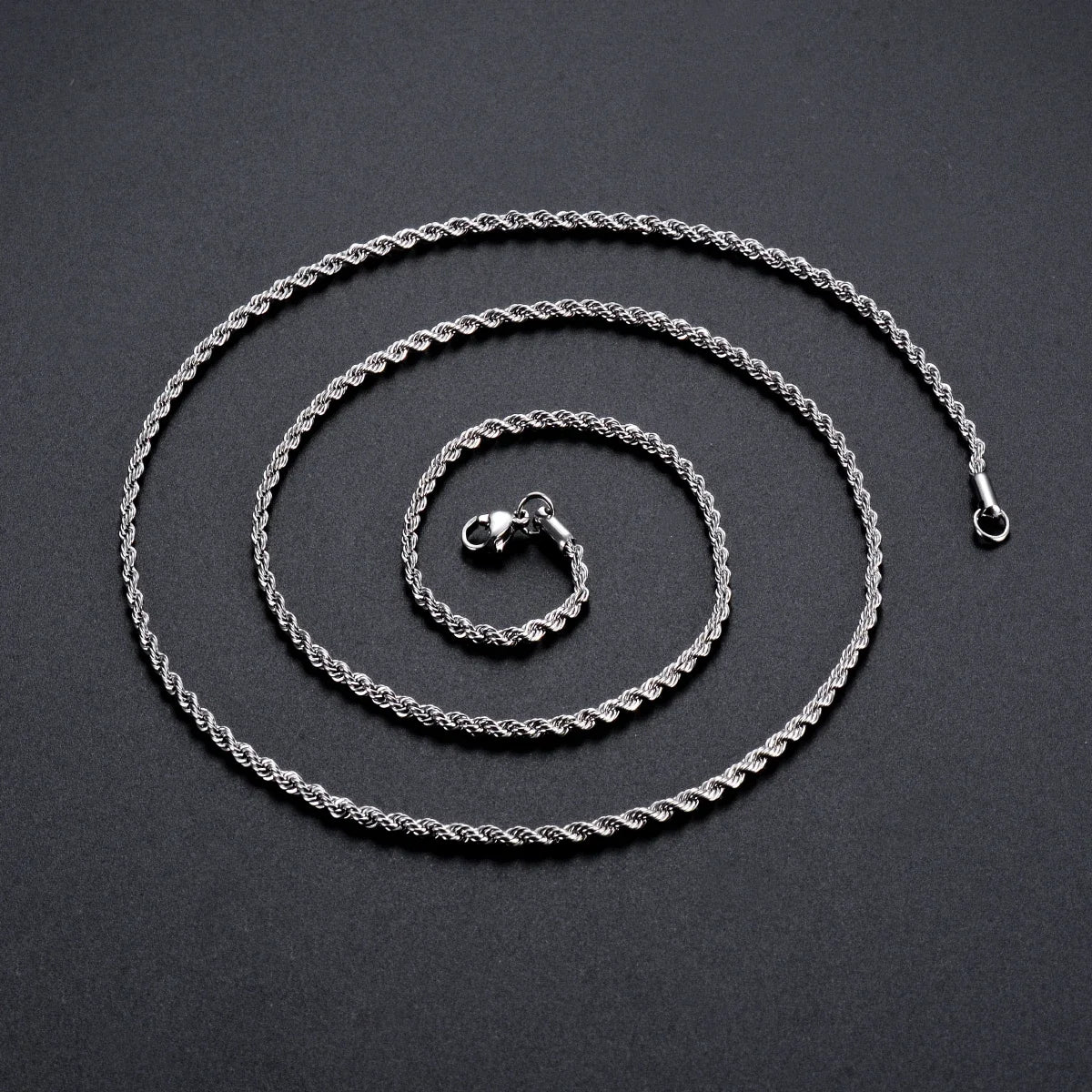1 pieza de Plata de Ley 925 ancho 2mm/3mm/4mm cuerda cadena collar/pulsera para hombres mujeres hombre collar de cadena de moda