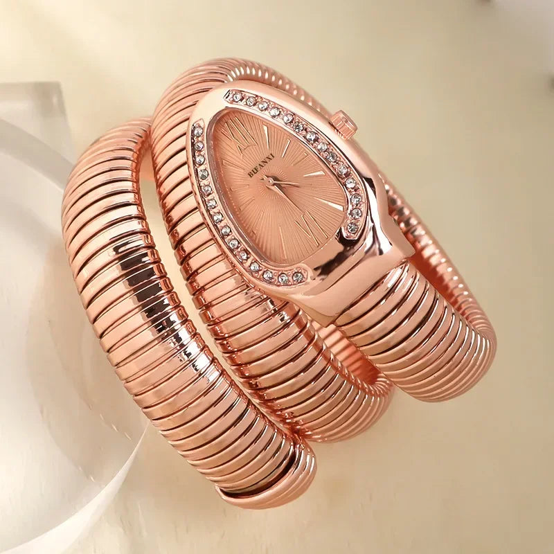 Reloj de cuarzo de lujo de alta calidad para mujer, pulsera de acero inoxidable, relojes de moda dorados para mujer, reloj femenino
