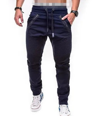 Pantalones largos de tubo con bolsillo para hombre, pantalones bombachos a rayas informales ajustados con cordón y cintura elástica baja para verano, BSD-8812