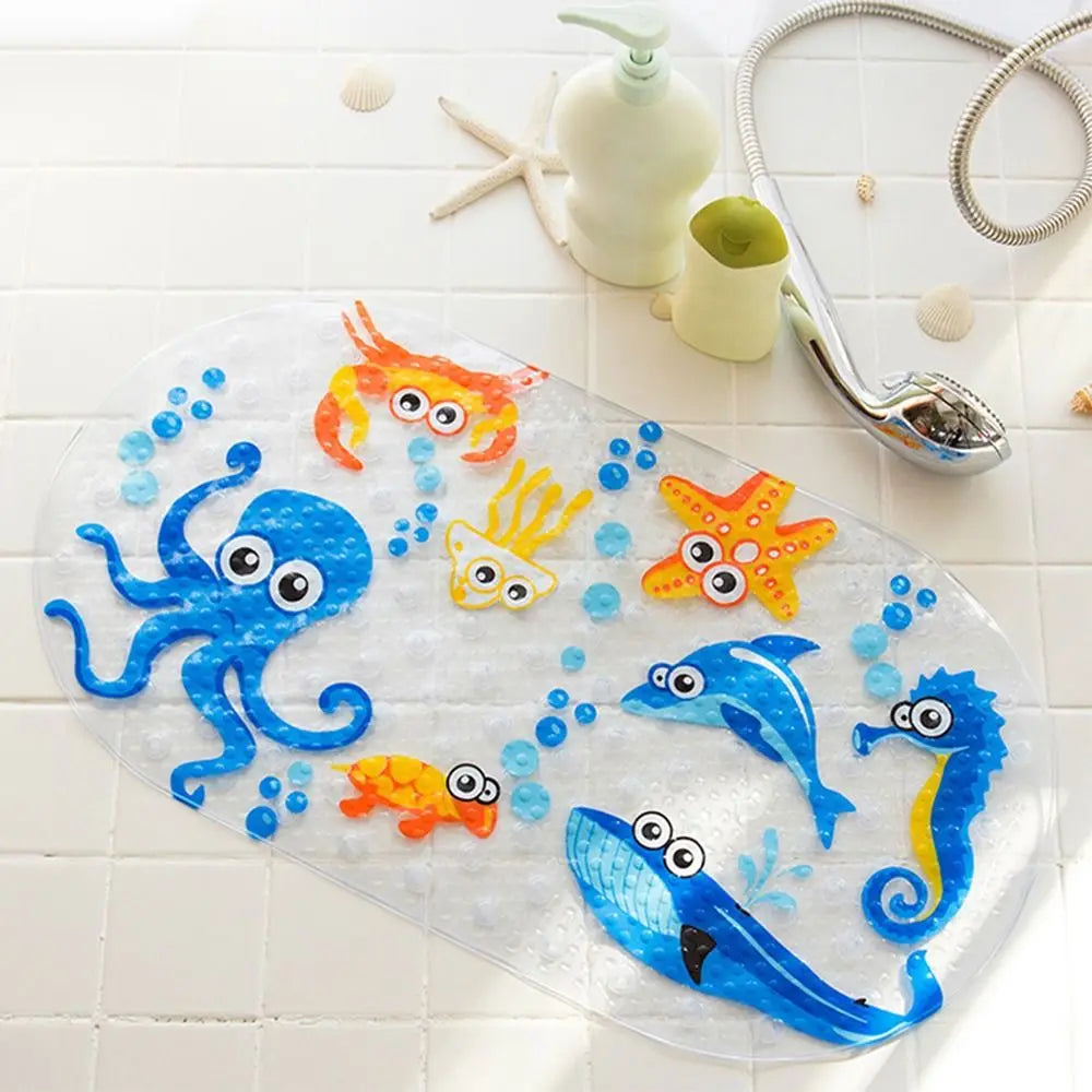 Alfombrilla de baño antideslizante de PVC con dibujos animados para niños, Alfombrilla de seguridad con ventosa para ducha, alfombrillas de bañera de masaje, almohadilla suave