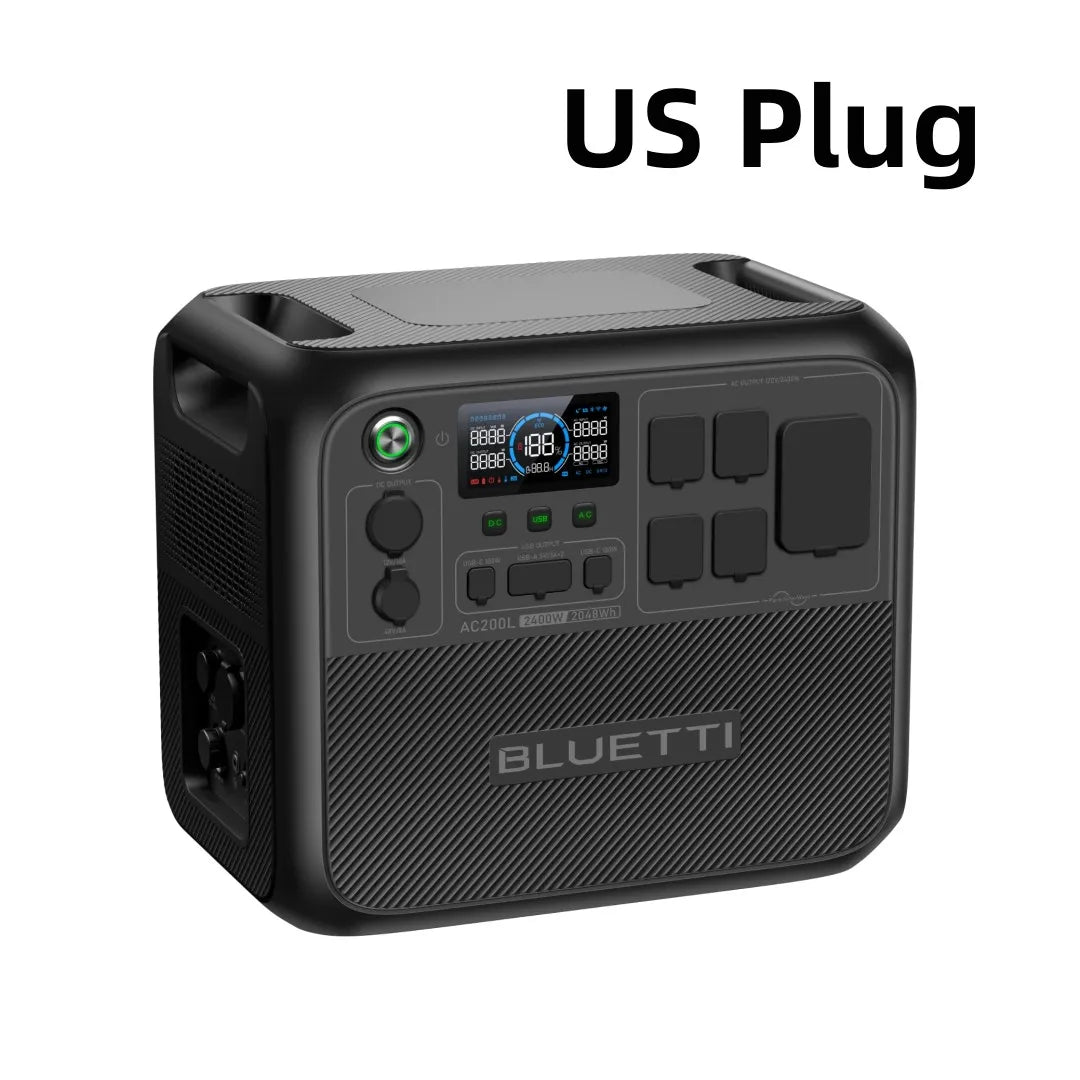 Bluetti AC200L enchufe estadounidense 2400W 2048Wh estación de energía portátil generador Solar uso doméstico UPS Camping pescado RV batería LiFePO4 al aire libre