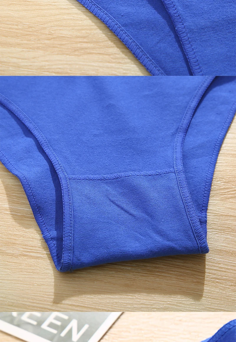 FINETOO-Conjunto de bragas de M-XXL para mujer, lencerÃa de algodón, ropa interior Sexy, 7 colores sólidos