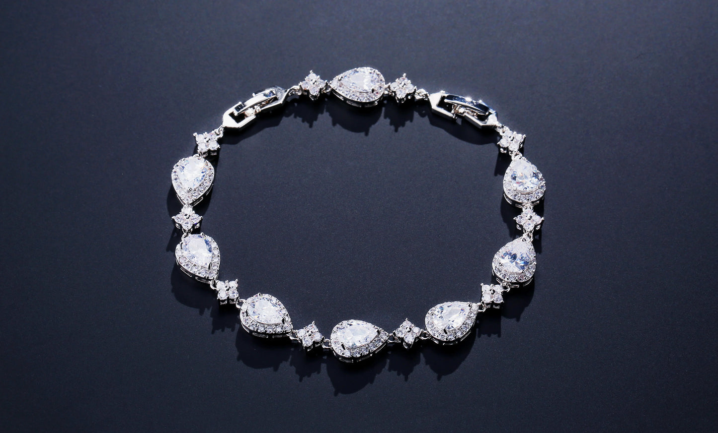 ZAKOL clásico geométrico gota de agua CZ pulsera para mujer nupcial hermosa Buling circón fiesta boda joyerÃa