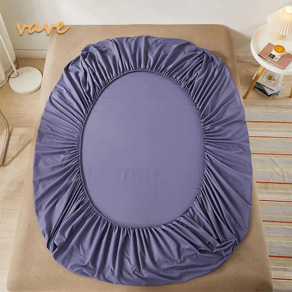 Sábana bajera de algodón de tamaño completo con bandas elásticas para camas individuales/dobles/King/Queen, protectores de funda de colcha