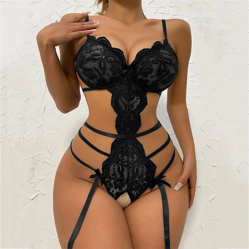 Body Sexy sin entrepierna para mujer, lencerÃa, picardÃas, vestido porno, juego de rol, ropa interior corporal transparente, disfraces eróticos, conjunto de sexo exótico