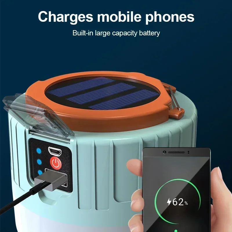 Luz portátil para acampar, Banco de energía, linternas LED para acampar con Control remoto, linterna recargable impermeable para tienda de campaña al aire libre