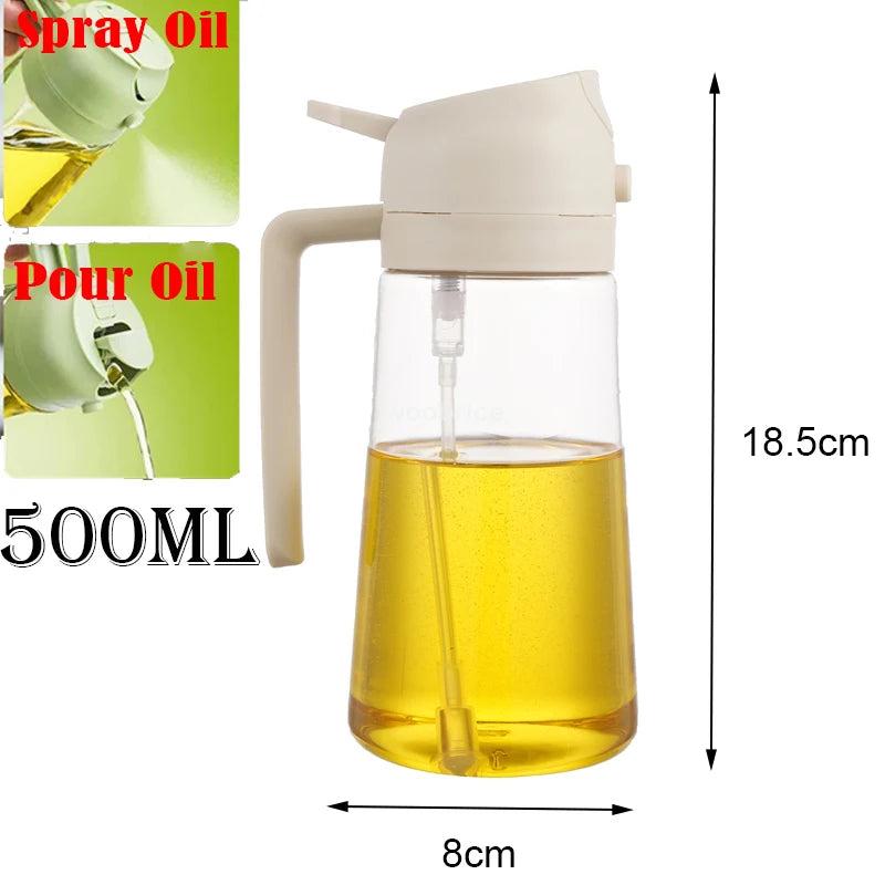 Spray 2 en 1 para botella dispensadora de aceite de oliva, diseño de mango cómodo para barbacoa, sartén de aire, horno, Camping