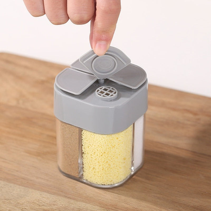 Kit de especias para acampar y viajar, agitador de especias para condimentos, dispensador de plástico 4 en 1, contenedores de especias para acampar, 1 ud.