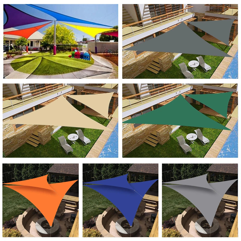 Toldo de vela impermeable triangular grande de 7M/5M/3M/2M para jardín al aire libre, toldo para Patio, tiendas de campaña, tela parasol para piscina