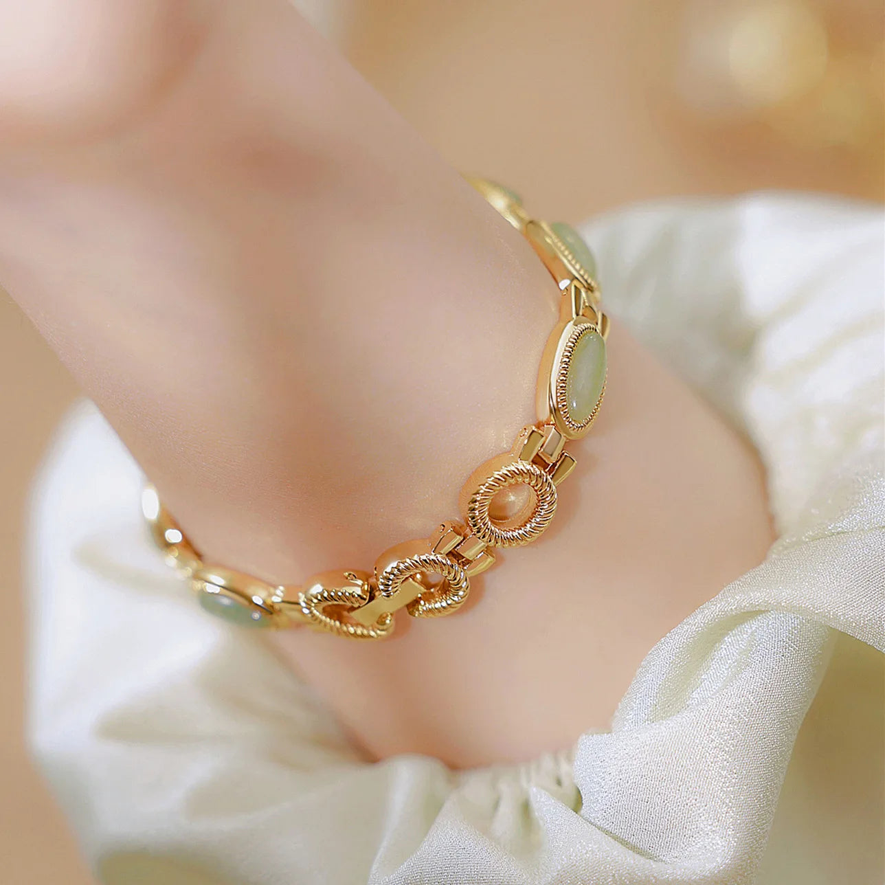 Reloj UTHAI para mujer, pulsera para mujer, marca de lujo, resistente al agua, piedra Dongling Natural Retro, Jade Hotan, relojes de cadena avanzados, regalo