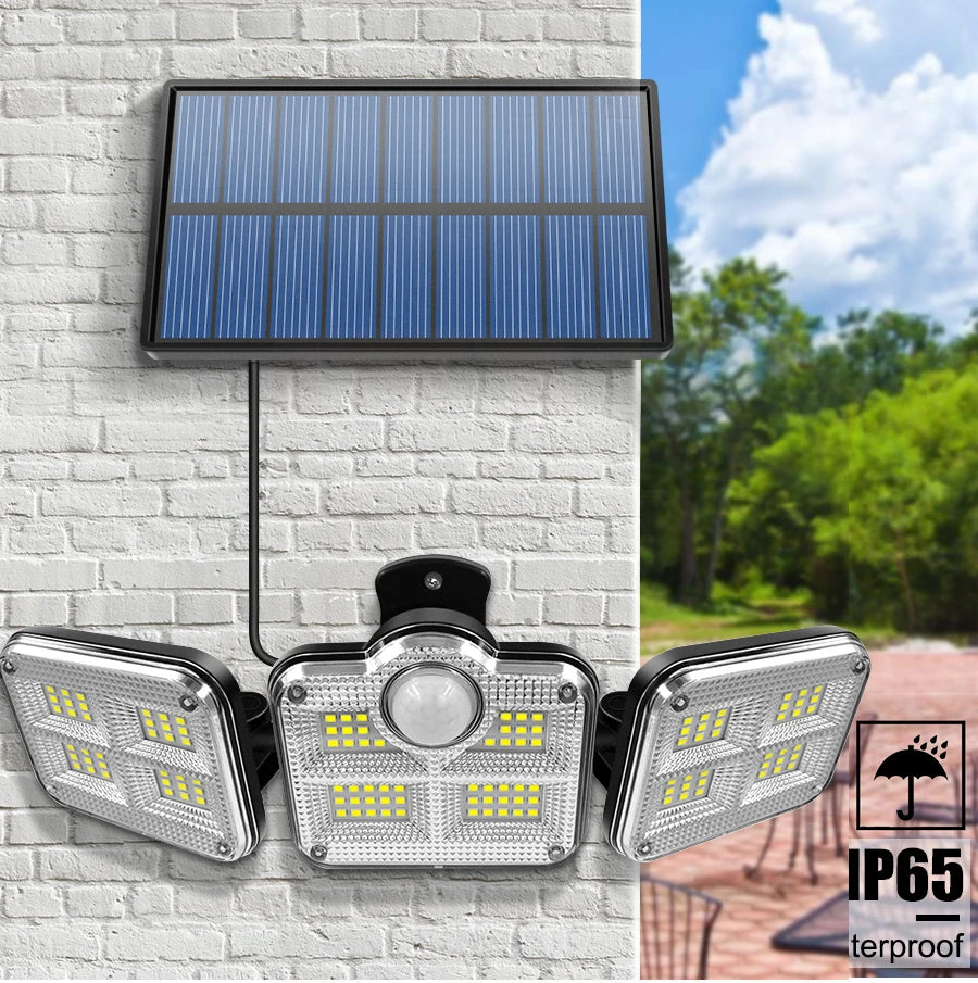 122/333LED luces solares Sensor de movimiento al aire libre inducción humana 3 modos IP65 impermeable energÃÂa Solar garaje patio lámpara de pared del pasillo