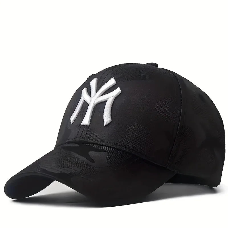 Sombreros de béisbol de camuflaje con bordado de letras a la moda, sombreros casuales ajustables para exteriores para primavera y otoño, sombrero protector solar