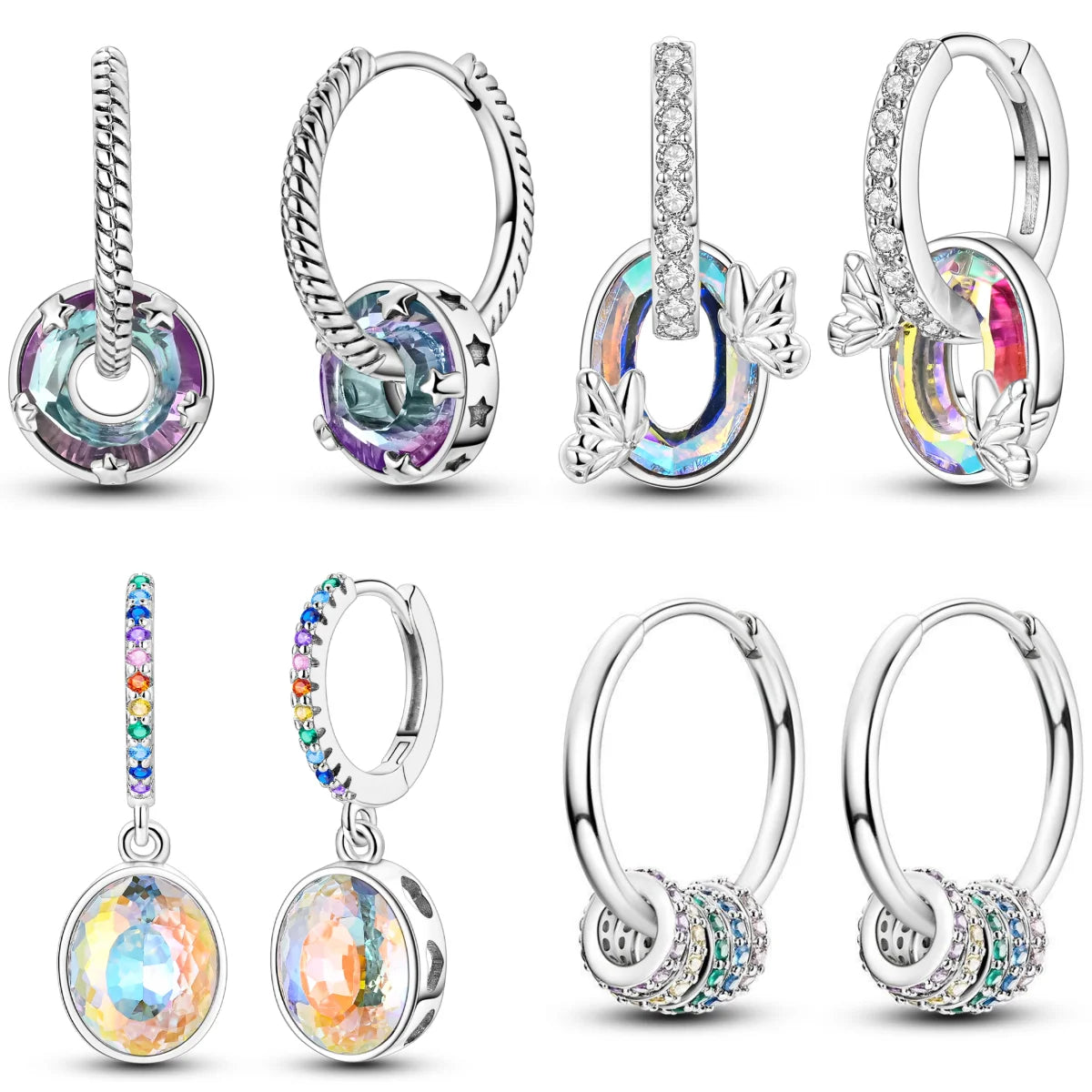 Orstarry-pendientes circulares de Plata de Ley 925 con forma de gota para mujer, aretes colgantes, joyería versátil para fiesta, regalos