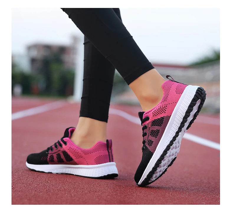2024 zapatos deportivos para mujer, zapatillas de plataforma a la moda, zapatos planos para correr para primavera e invierno para mujer