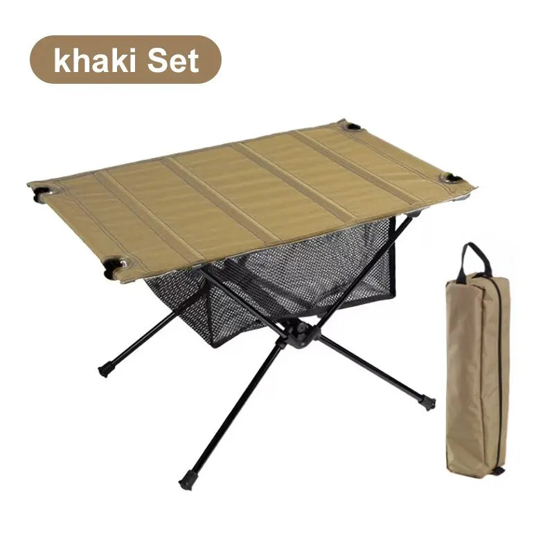 WESTTUNE-mesa plegable para acampar, mesa enrollable portátil de aleación de aluminio, ligera, 1680D, Oxford, para Picnic al aire libre