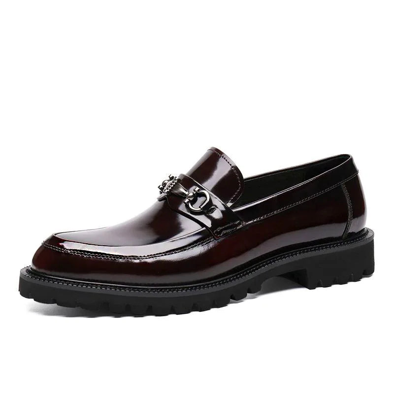 Zapatos de vestir de cuero para hombre, hebilla de calle de caballo, zapatos Oxford de alta calidad para hombre, zapatos formales para fiesta de boda y oficina, talla grande 38-48