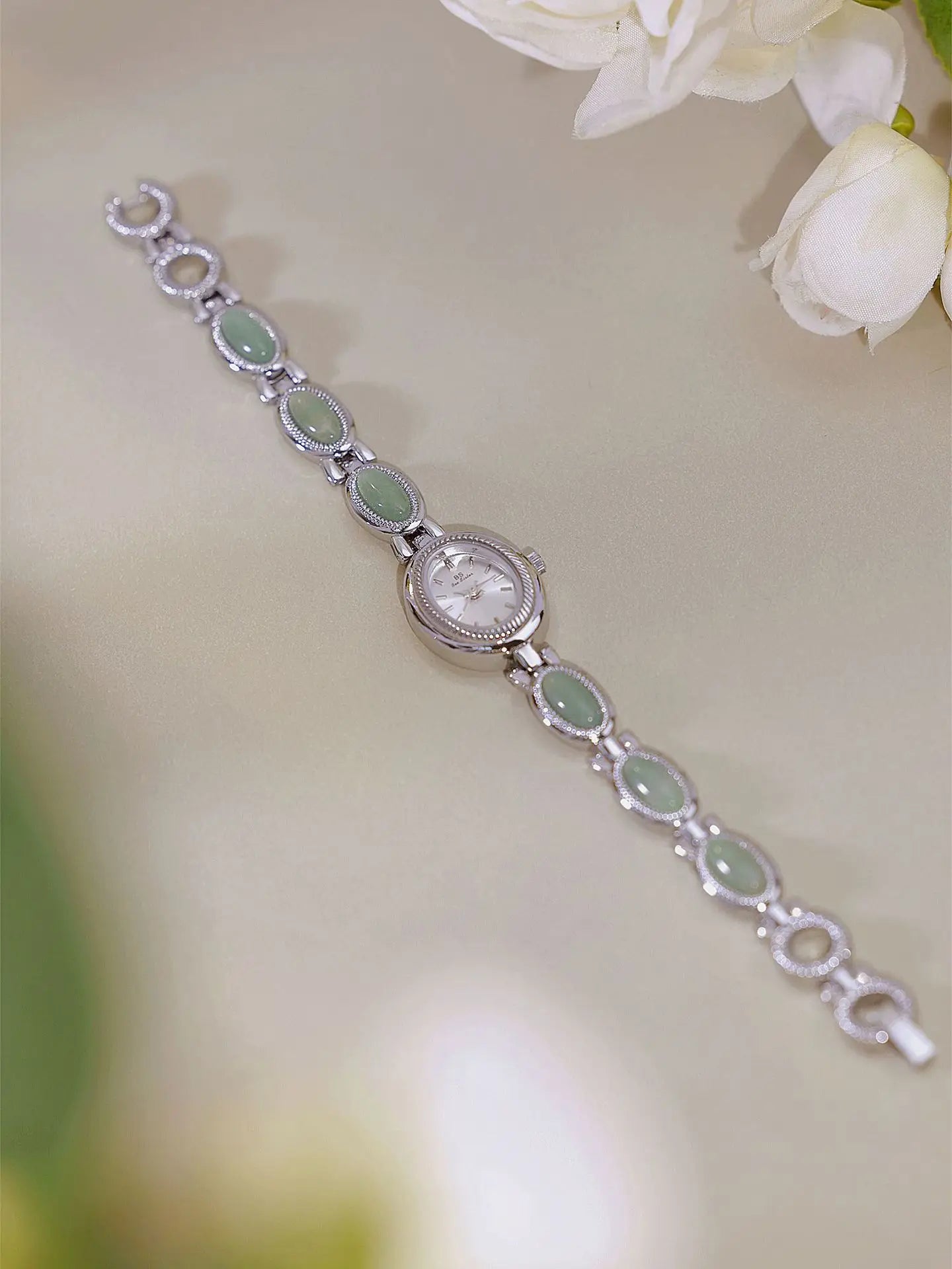 Reloj UTHAI para mujer, pulsera para mujer, marca de lujo, resistente al agua, piedra Dongling Natural Retro, Jade Hotan, relojes de cadena avanzados, regalo