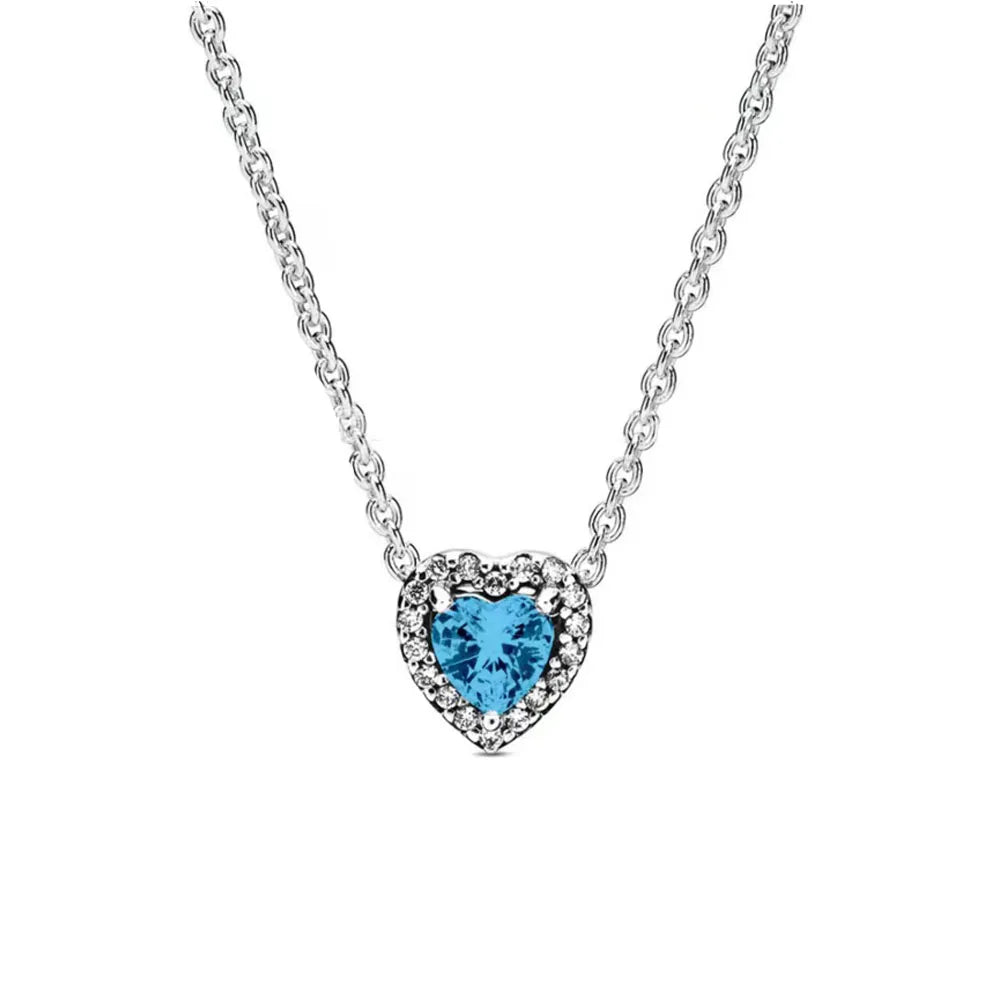 Nuevo original Plata de Ley 925 chapada brillante en forma de corazón collar pulsera mujer regalo de cumpleaños del Día de San Valentín joyería DIY