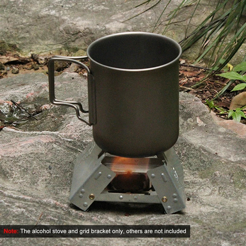 Mini quemador de estufa de Alcohol, cocina de combustible sólida portátil para mochilero, estufa de Camping a prueba de viento para emergencias y barbacoa al aire libre, 1 ud.