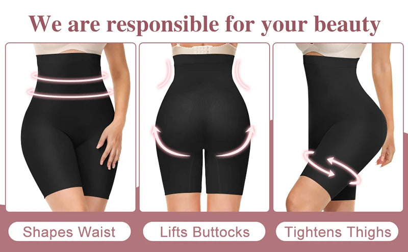 Pantalones cortos moldeadores de cintura alta para mujer, ropa moldeadora para Control de barriga, muslo, entrenador de cintura adelgazante, levantador de glúteos, bragas moldeadoras