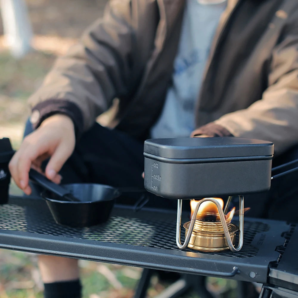 Soporte para estufa de Alcohol para acampar al aire libre, soporte desmontable de acero inoxidable, accesorios creativos portátiles para acampar, senderismo y acampada