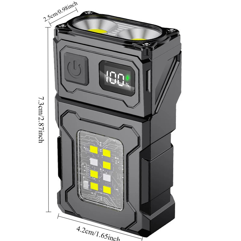 Luz de trabajo al aire libre Mini imán portátil LED USB recargable luz de Camping con mochila correa Clip herramientas de senderismo