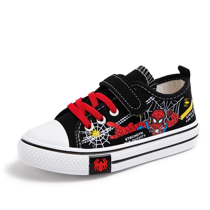 Zapatos de lona Disney para niños, zapatillas de deporte de Spiderman para niños, zapatos antideslizantes para estudiantes, zapatos deportivos de fondo suave para exteriores