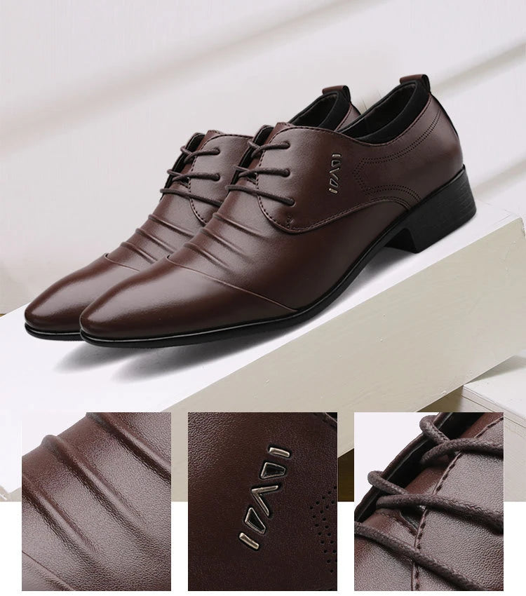 Zapatos de vestir clásicos para hombre, zapatos de cuero blanco con cordones para hombre, zapatos formales informales de negocios con punta de talla grande para boda