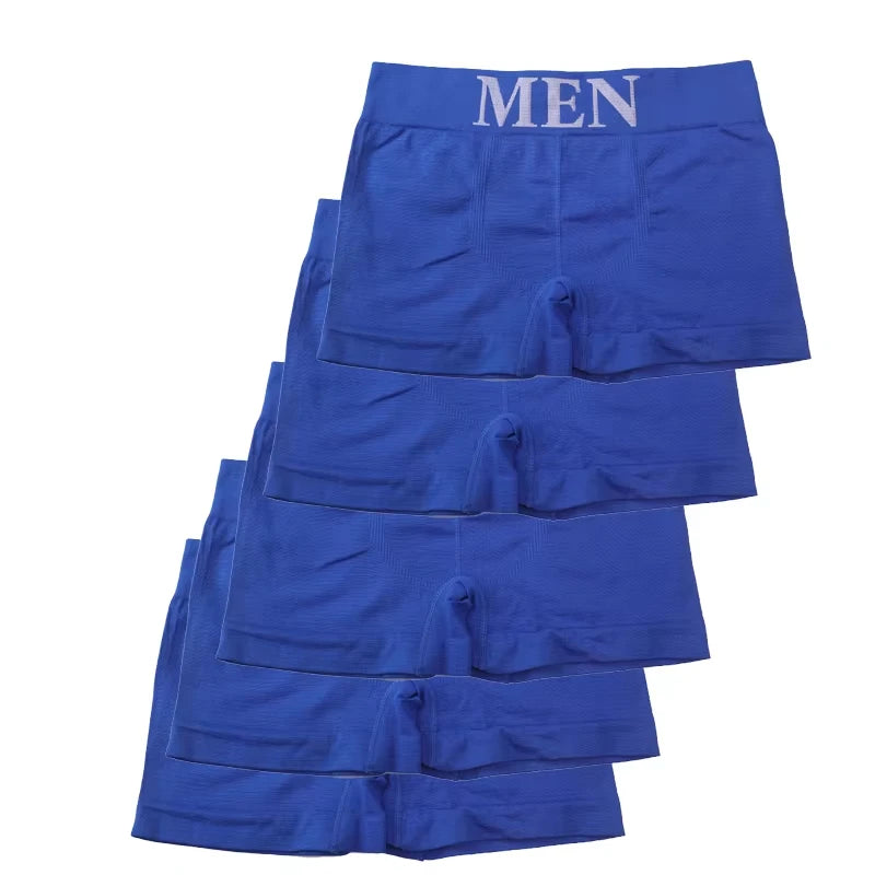 5 uds. Calzoncillos Boxer cómodos de Color liso elástico alto para hombre de estilo fino pantimedias transpirables