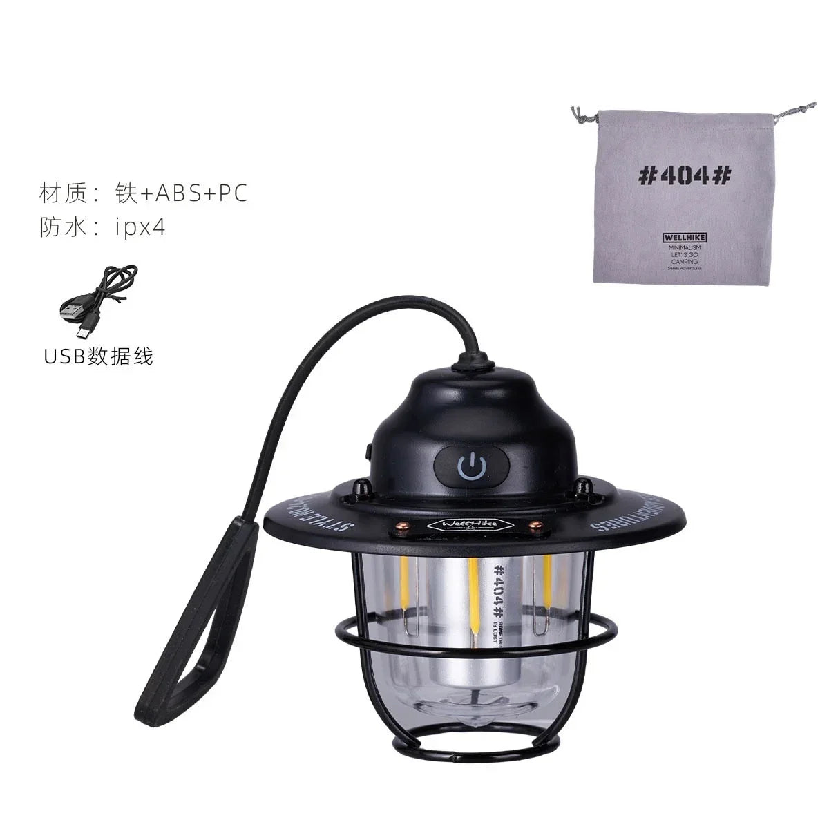 Mini lámpara colgante de Metal Retro para exteriores, lámpara de ambiente para acampar, tienda de campaña, IPX4, resistente al agua, LED, lámpara colgante para acampar