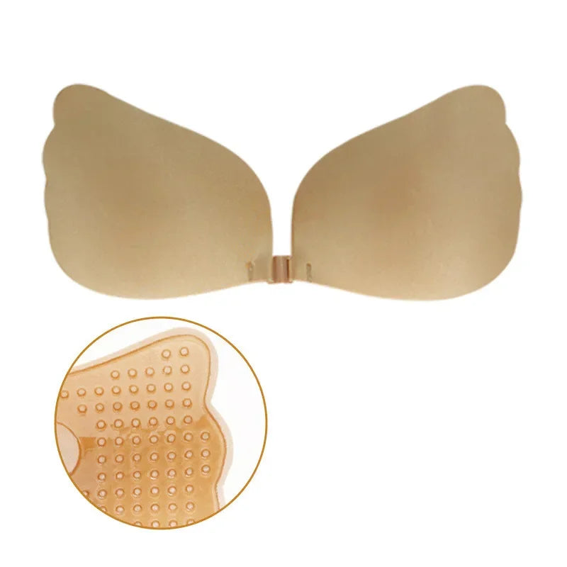 Sujetador Sexy para mujer, Sujetador Invisible de realce, autoadhesivo de silicona, cierre frontal sin costuras, adhesivo, sin espalda, sin tirantes