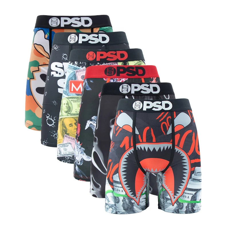 6 uds Boxer para hombre Cueca calzoncillos transpirables para hombre bragas para hombre de talla grande S-XXL estampado ropa interior de natación para hombre Boxershorts sexis para hombre