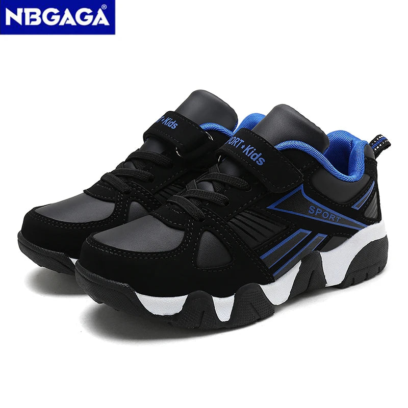 Zapatos para niños, zapatillas deportivas escolares de cuero de moda para niños, tenis, informales, para caminar, correr, antideslizantes, talla 28-39