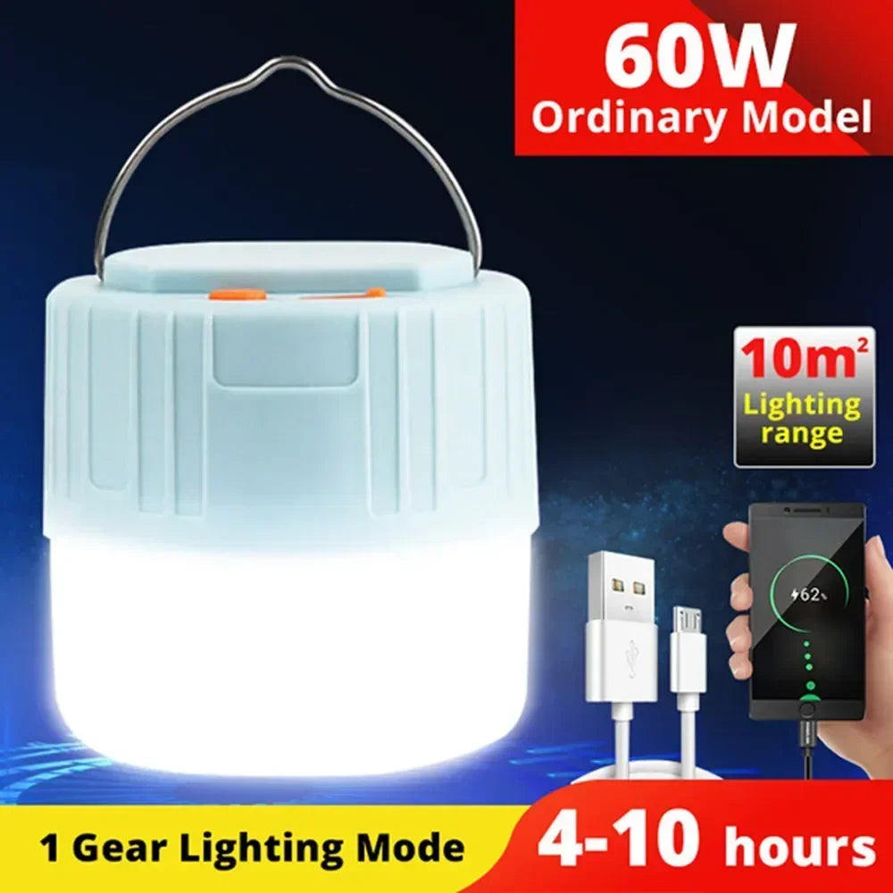 Luz portátil para acampar, Banco de energía, linternas LED para acampar con Control remoto, linterna recargable impermeable para tienda de campaña al aire libre
