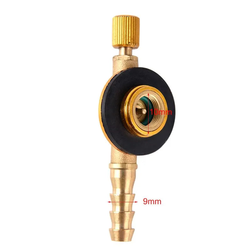 Válvula reguladora de estufa de Gas para acampar al aire libre, interruptor seguro, carga, adaptador de válvula inflable para tanque plano, cilindro licuado
