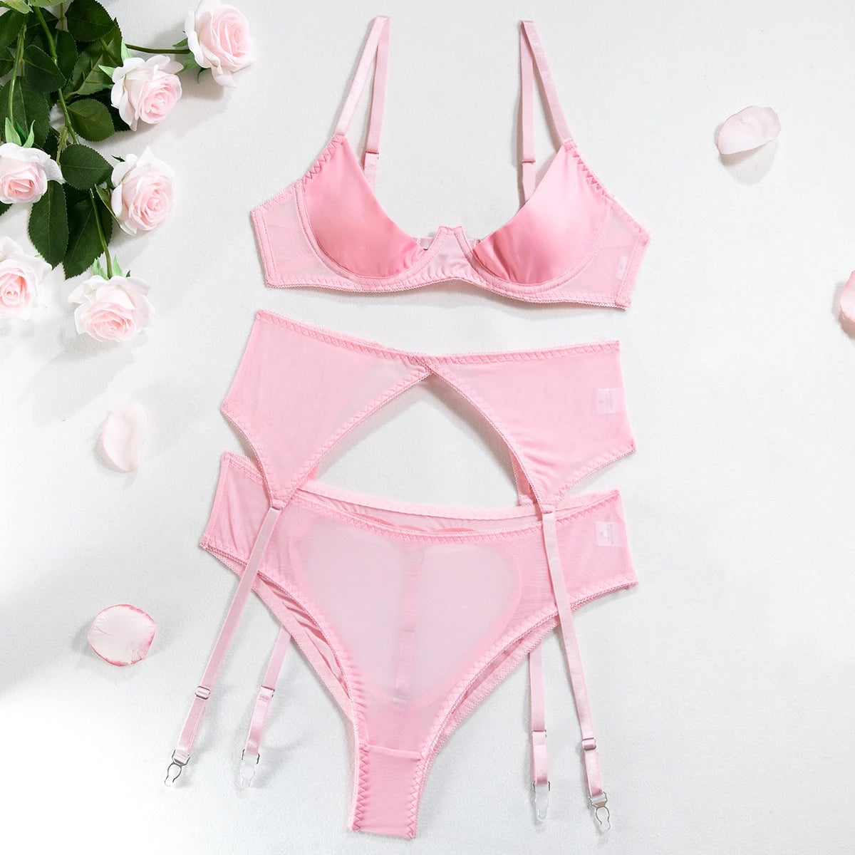 Lenceria Mujer Sexy sujetadores push-up trajes Sexy sujetador bragas conjunto G-string liguero Lenceria conjunto vestido de encaje ropa Ãntima de Mujer