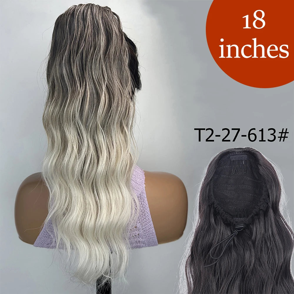 Extensiones de cabello de cola de caballo con Clip de garra larga y recta sintética, pieza de cabello de cola de caballo resistente al calor de 24 pulgadas para mujer, fiesta diaria