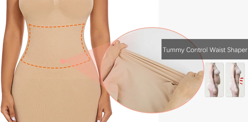 Ropa moldeadora sin tirantes para mujer, deslizadores completos para debajo de los vestidos, contracción Invisible del vientre, Control de barriga, vestido moldeador de cuerpo adelgazante