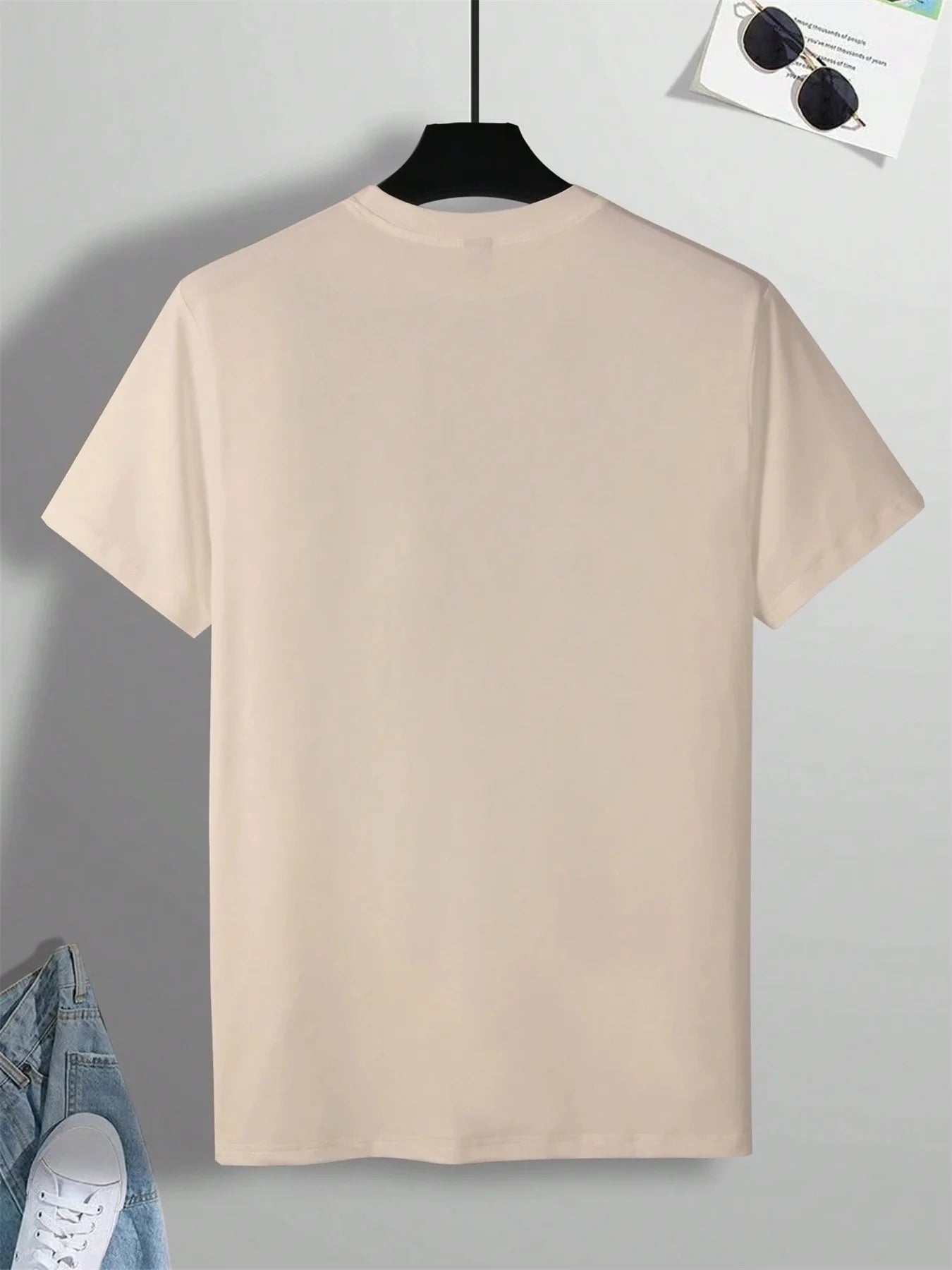 Camiseta de manga corta con cuello redondo para hombre, 100% algodón, informal, a la moda, holgada, de talla grande, con estampado de letras, deportiva