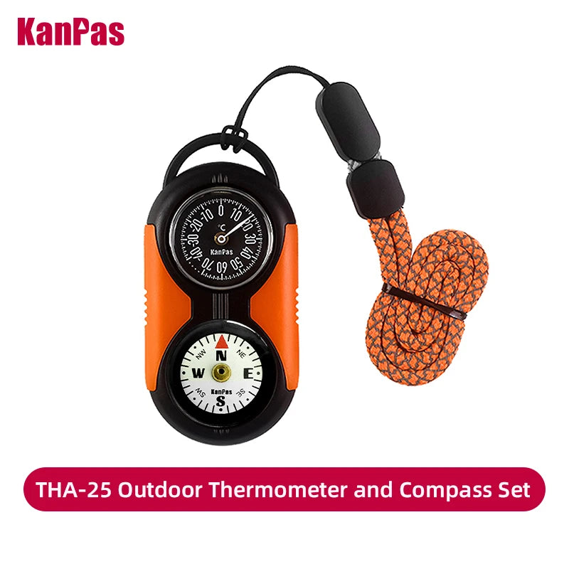KANPAS Kit de brújula con termómetro/Kit de termohigrómetro de calidad/para exteriores, Camping, senderismo, senderismo, caza, ahorro en vivo, supervivencia