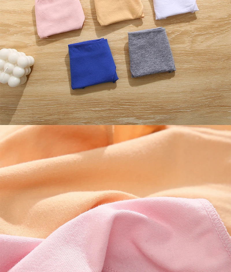 FINETOO-Conjunto de bragas de M-XXL para mujer, lencerÃa de algodón, ropa interior Sexy, 7 colores sólidos